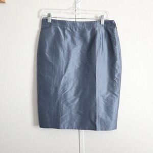 ARMANI Collezioni  Silk  Blue  Ice Pencil Skirt
